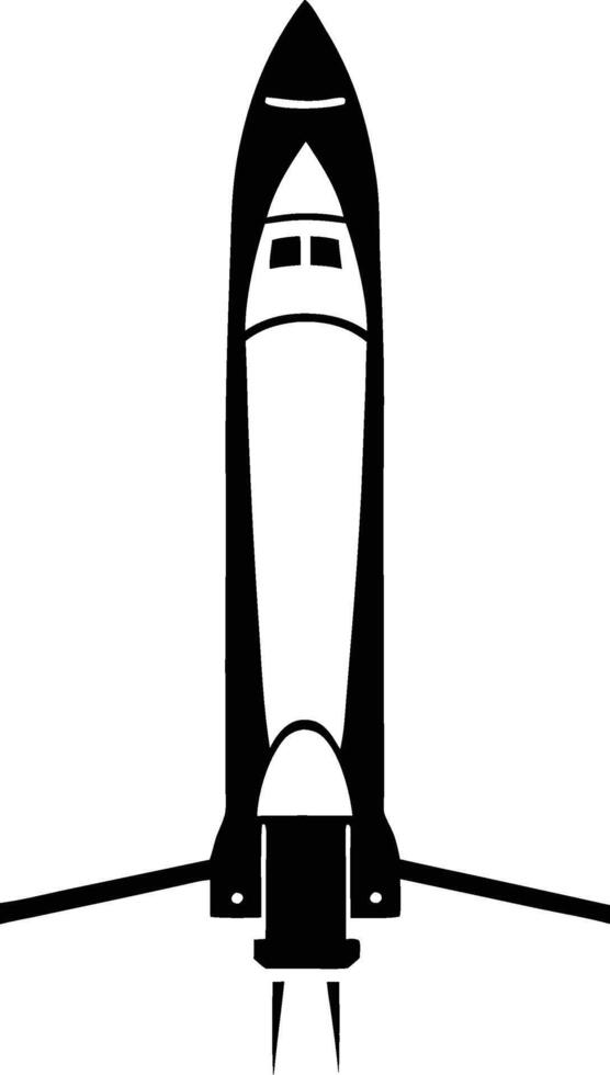 Space shuttle silhouette illustration. vector
