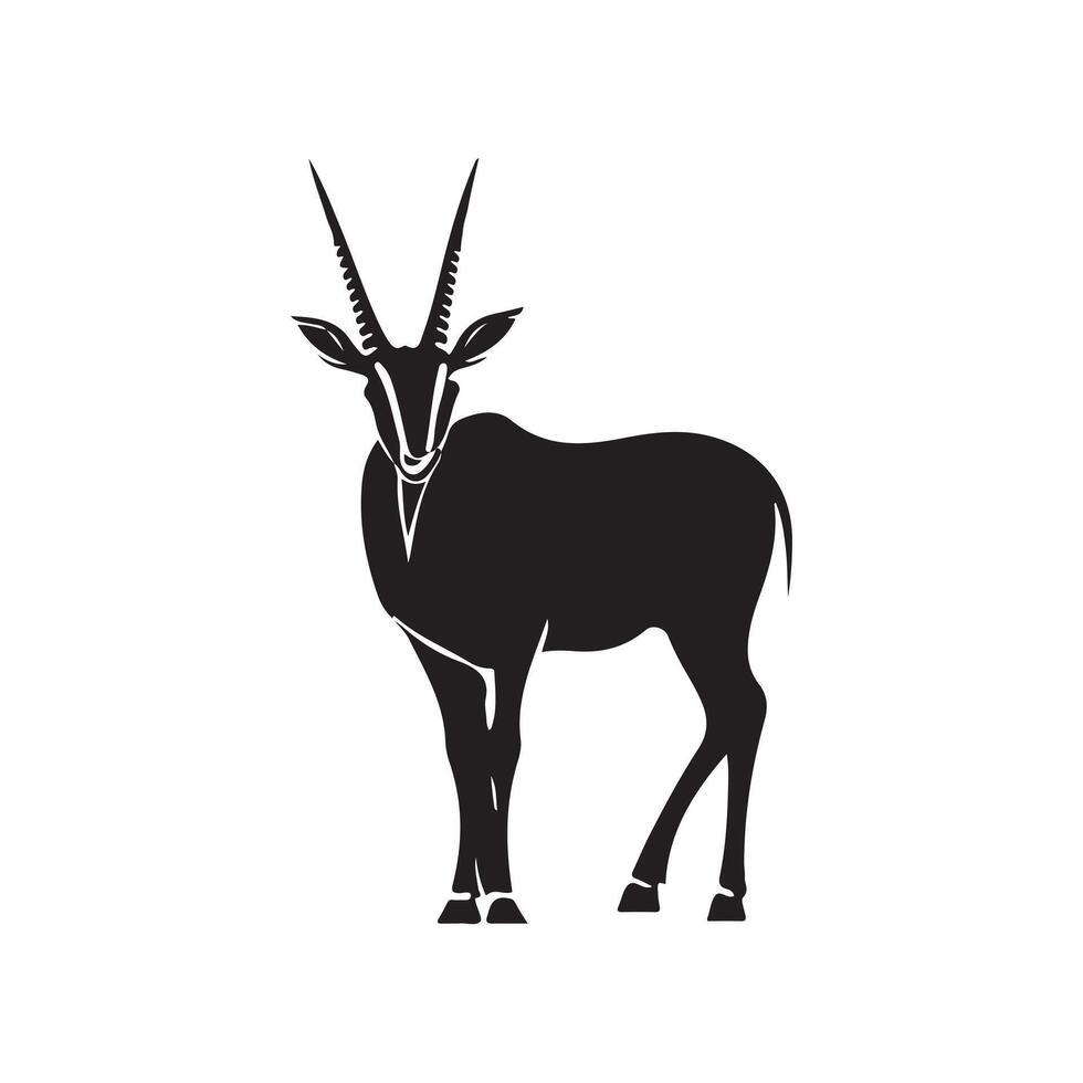 An antelope is standing in front of a white background vector
