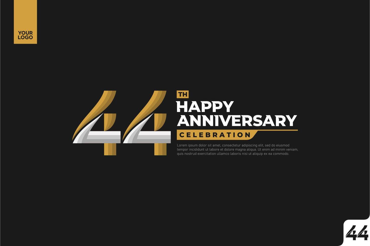 44th colorful happy Anniversary celebration vector
