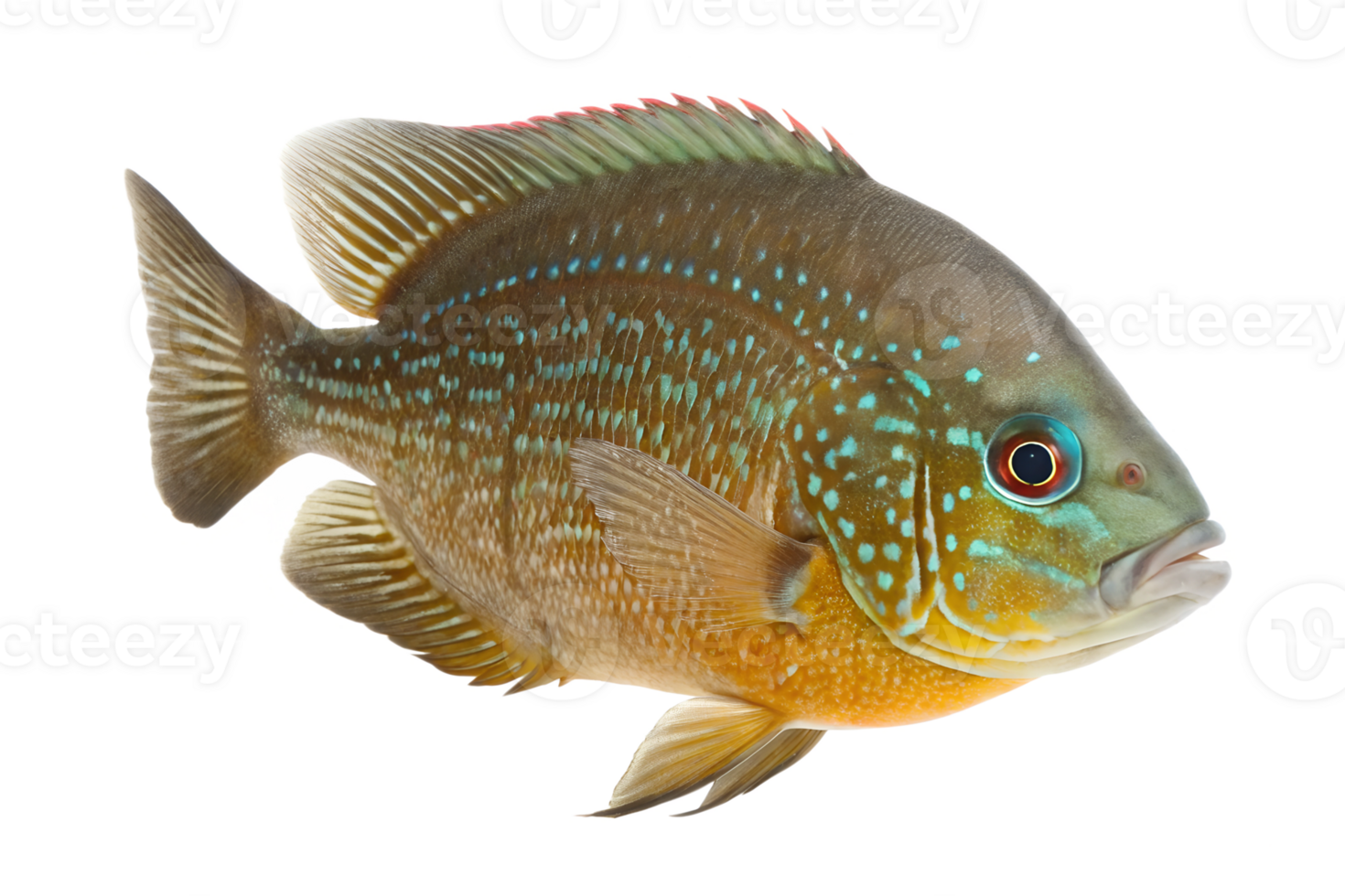 A giant sunfish, swimming. Isolated on a transparent background png