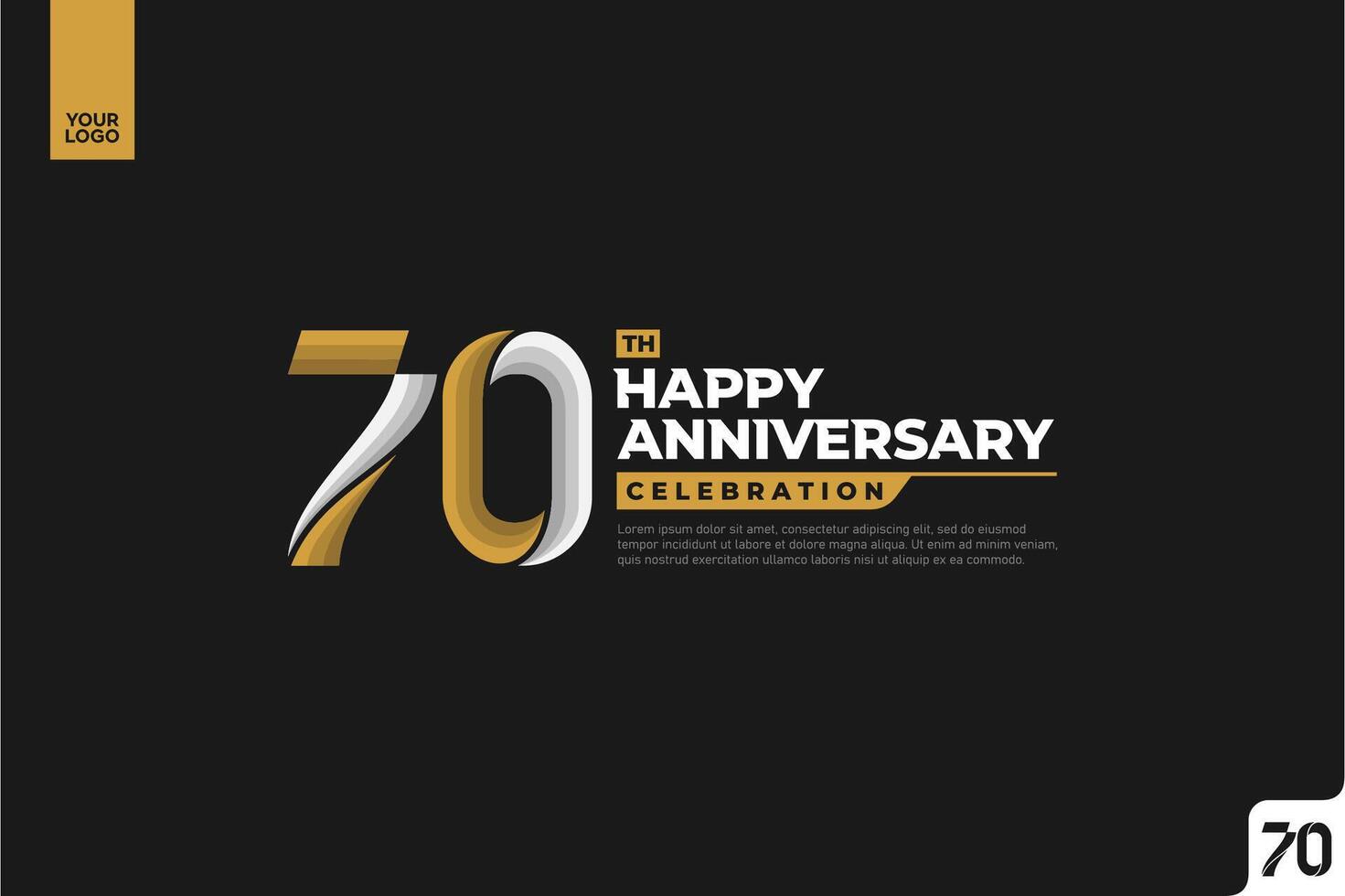 70th colorful happy Anniversary celebration vector