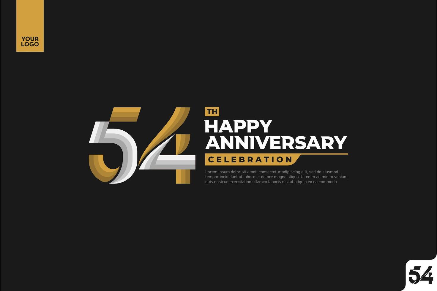 54th colorful happy Anniversary celebration vector