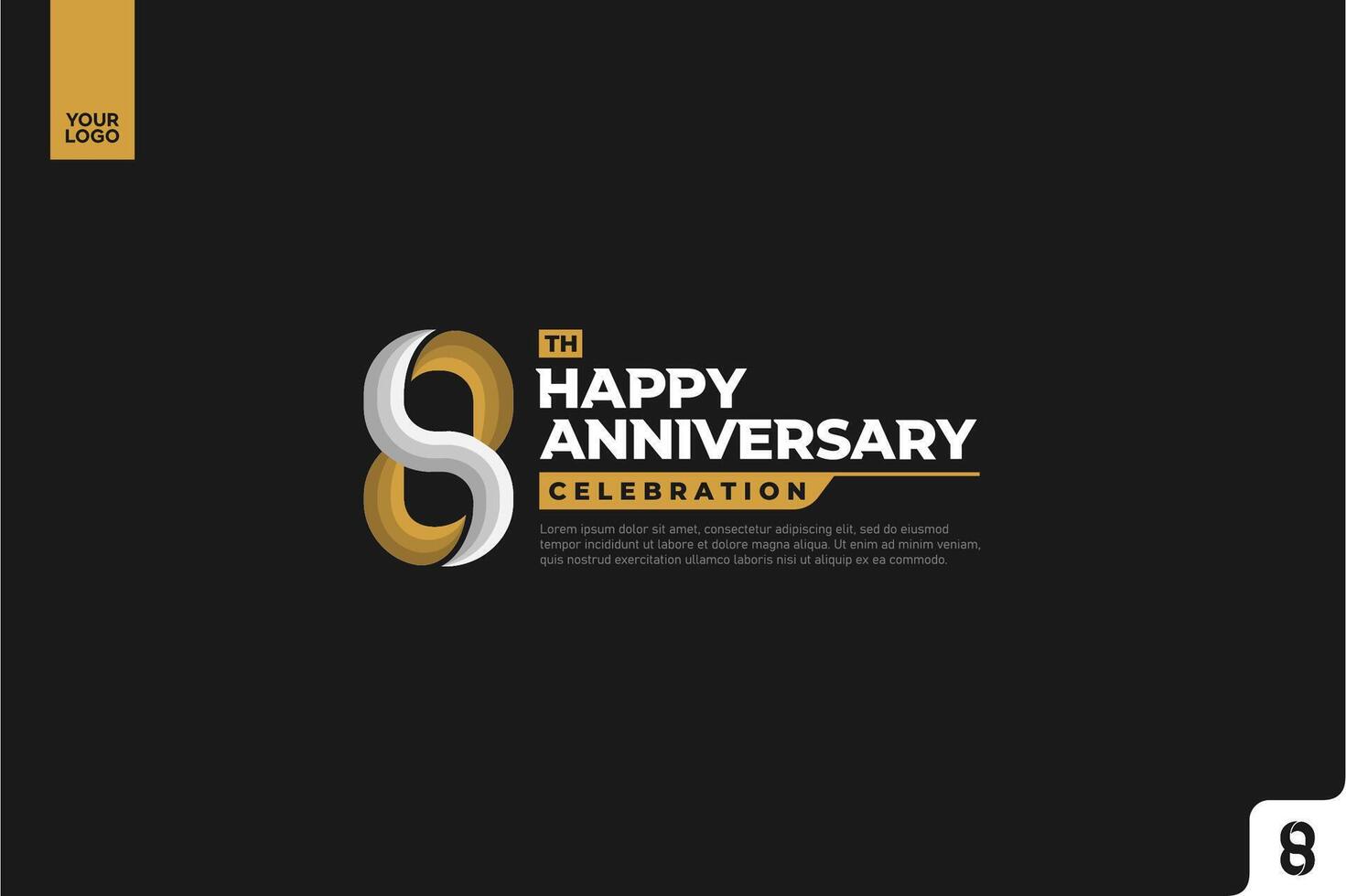 8th colorful happy Anniversary celebration vector