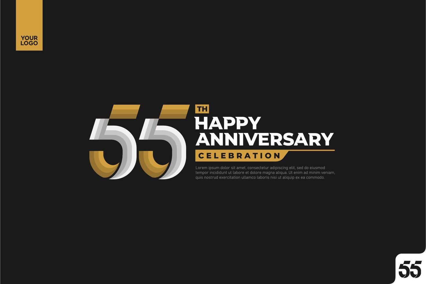 55th colorful happy Anniversary celebration vector