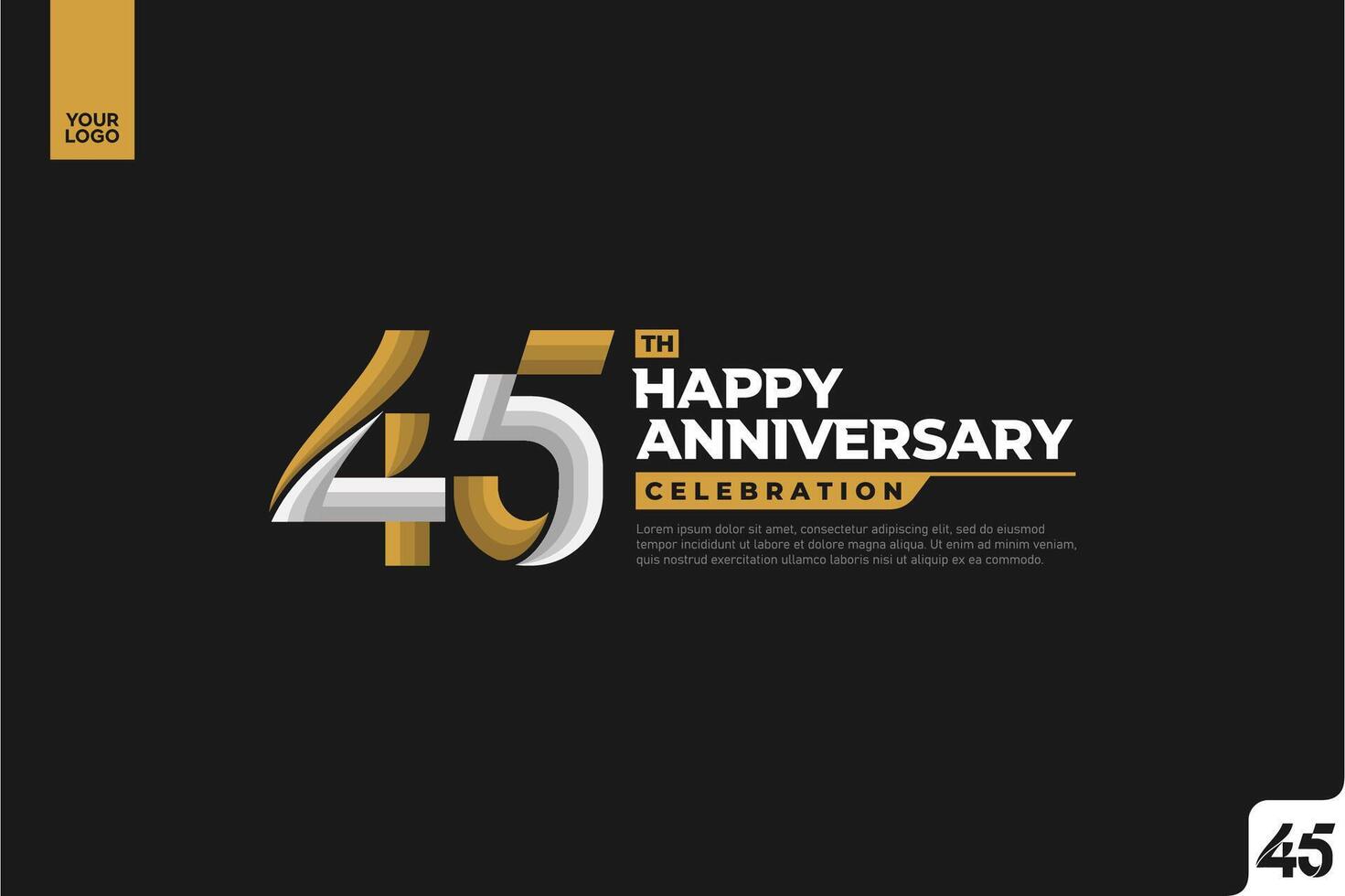 45th colorful happy Anniversary celebration vector