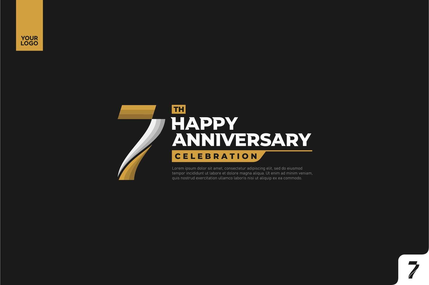 7th colorful happy Anniversary celebration vector