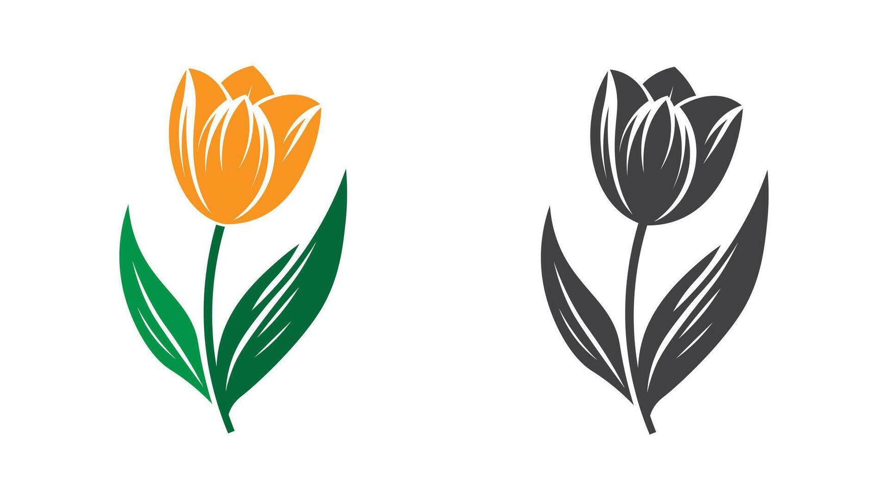 Simple Artwork of Tulip Flower. vector
