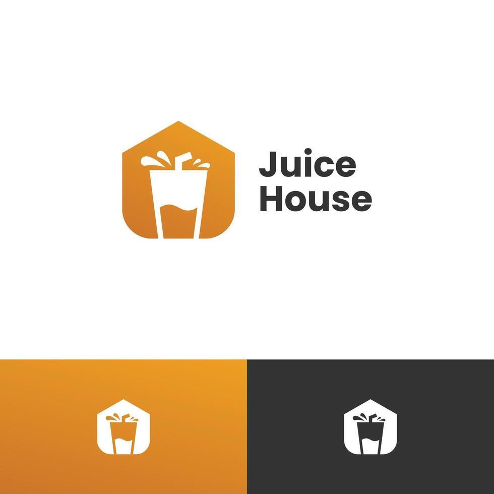 Fresh house juice logo design template vector