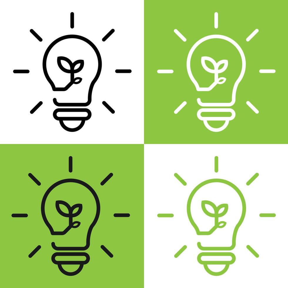 Eco friendly concept with a light bulb and leaf fusion, symbolizing sustainable energy vector