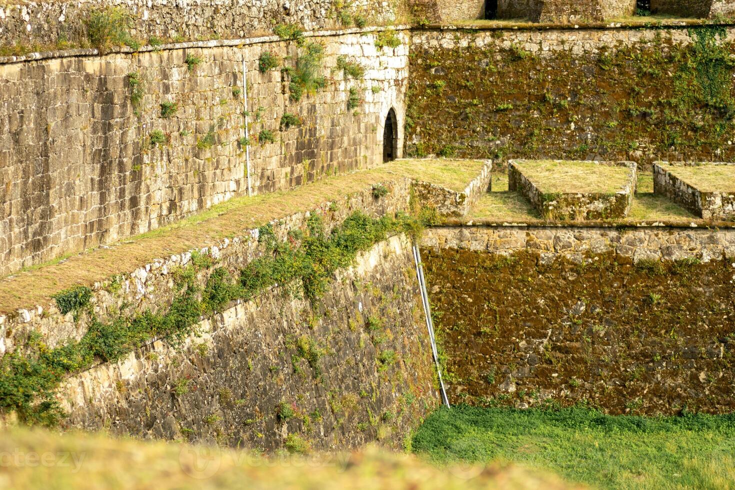 partial view of the walls of the fortress city of Valenca do Minho, north Portugal photo