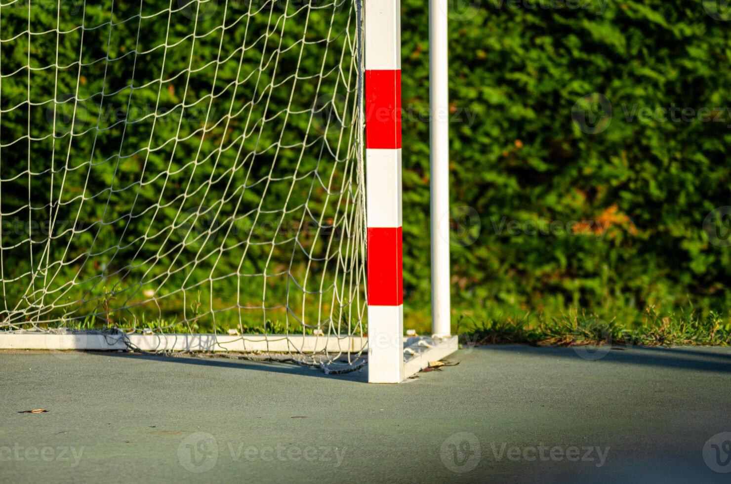 partial view of a futsal or handball goal in a public park photo