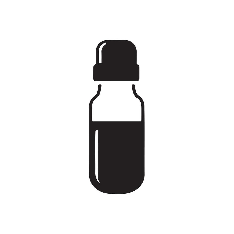 A bottle of medicine icon silhouette on white background vector