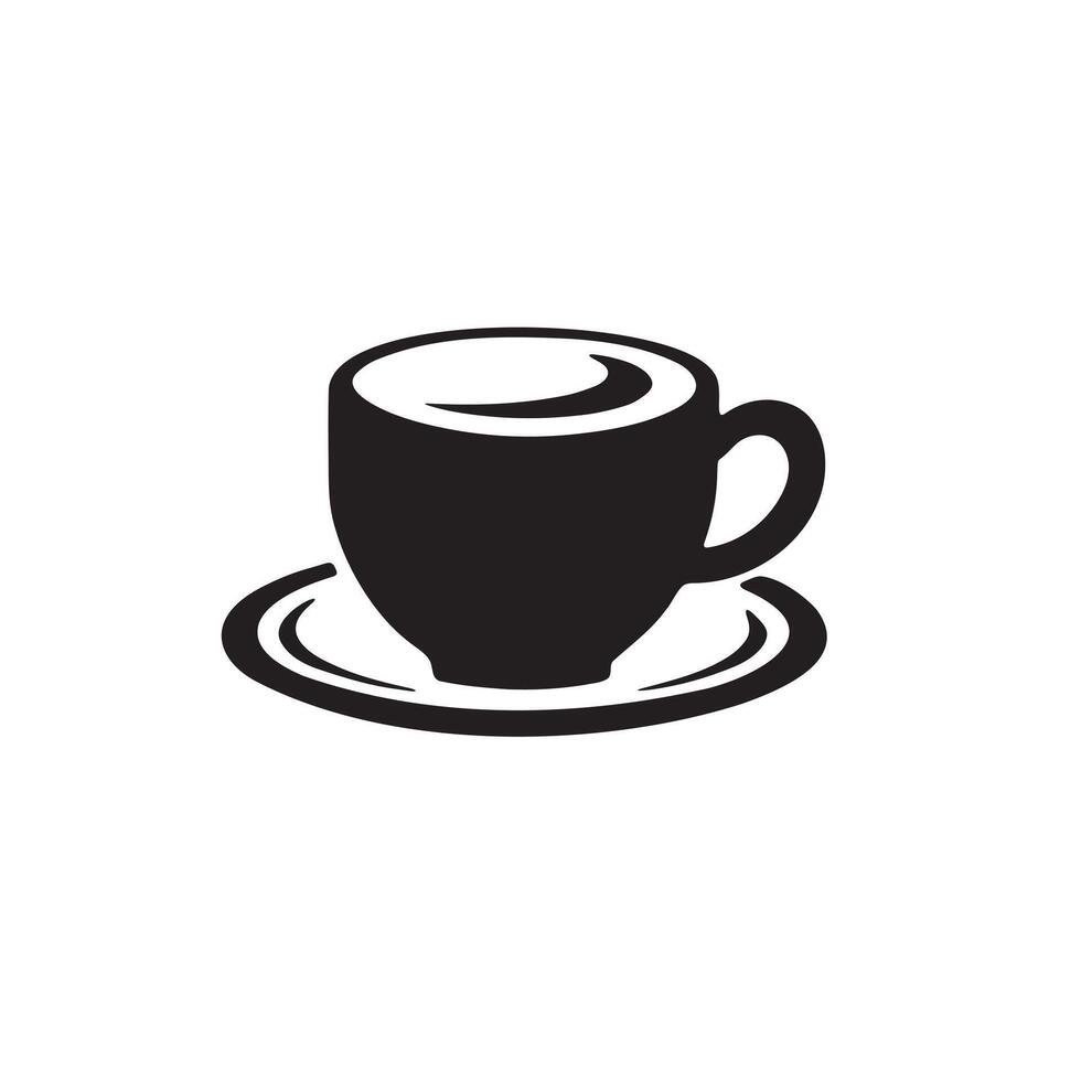 A cup of coffee icon silhouette on white background vector