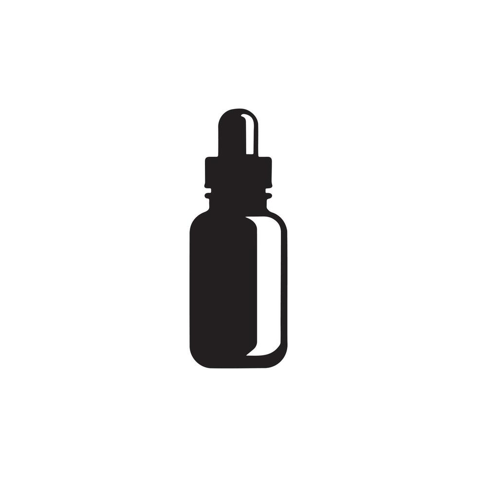 A bottle of medicine for child icon silhouette on white background vector