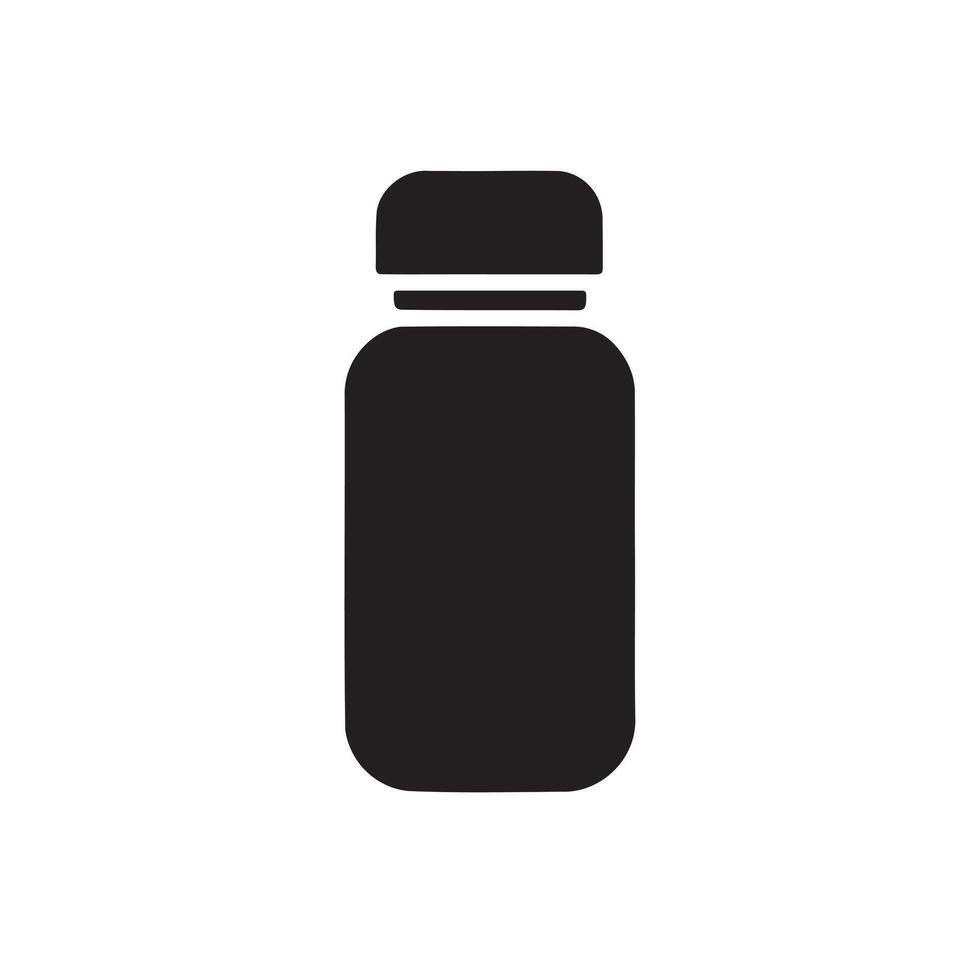 A bottle of syrup icon silhouette on white background vector