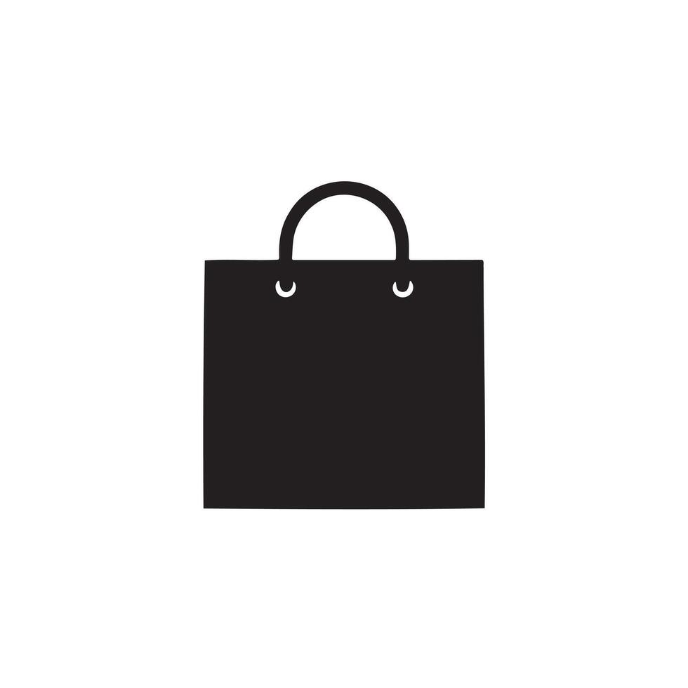A shopping bag for buying icon silhouette on white background vector