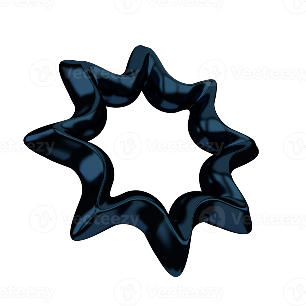 a black star shaped abstract object on a transparent background png