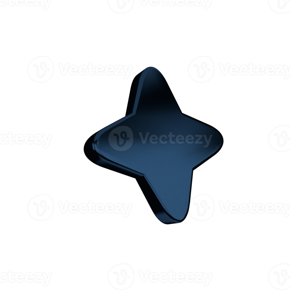 abstract black star shaped object on a transparent background png