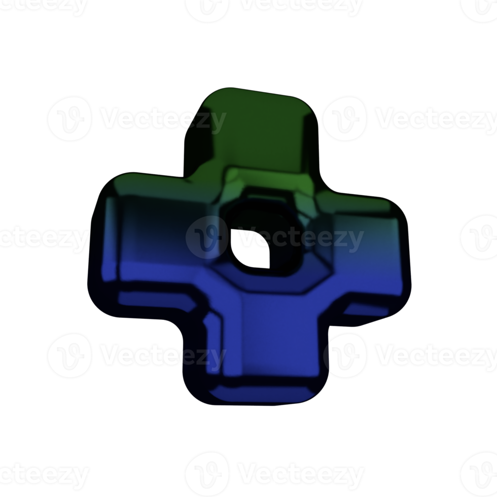 a cross shaped object with a green and blue color abstract png