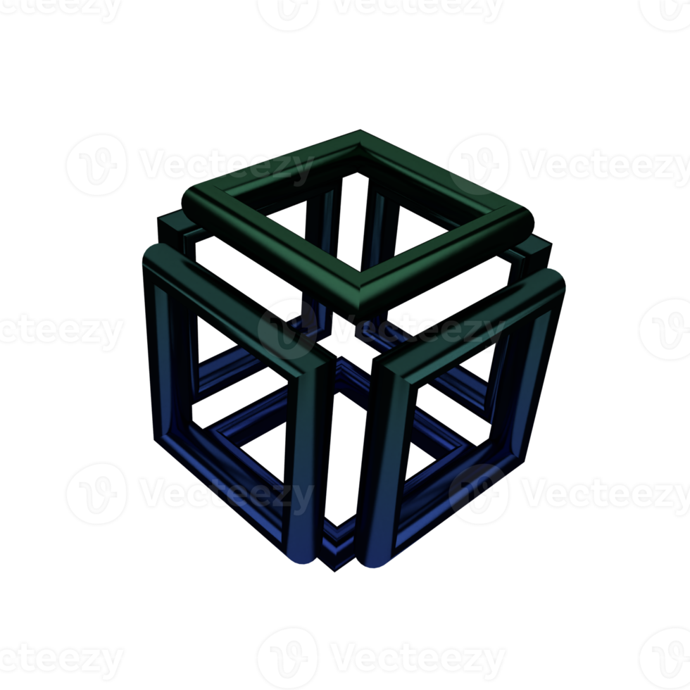 3d cube with transparent background png