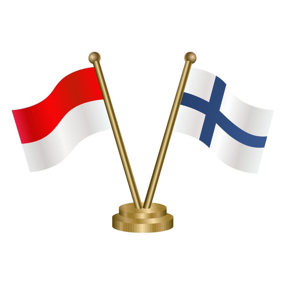 Indonesia and Finland table flags. vector