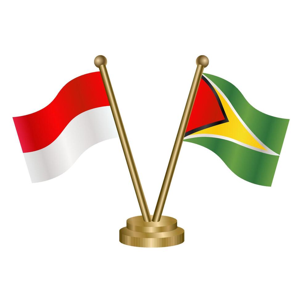 Indonesia and Gunaya table flags. vector