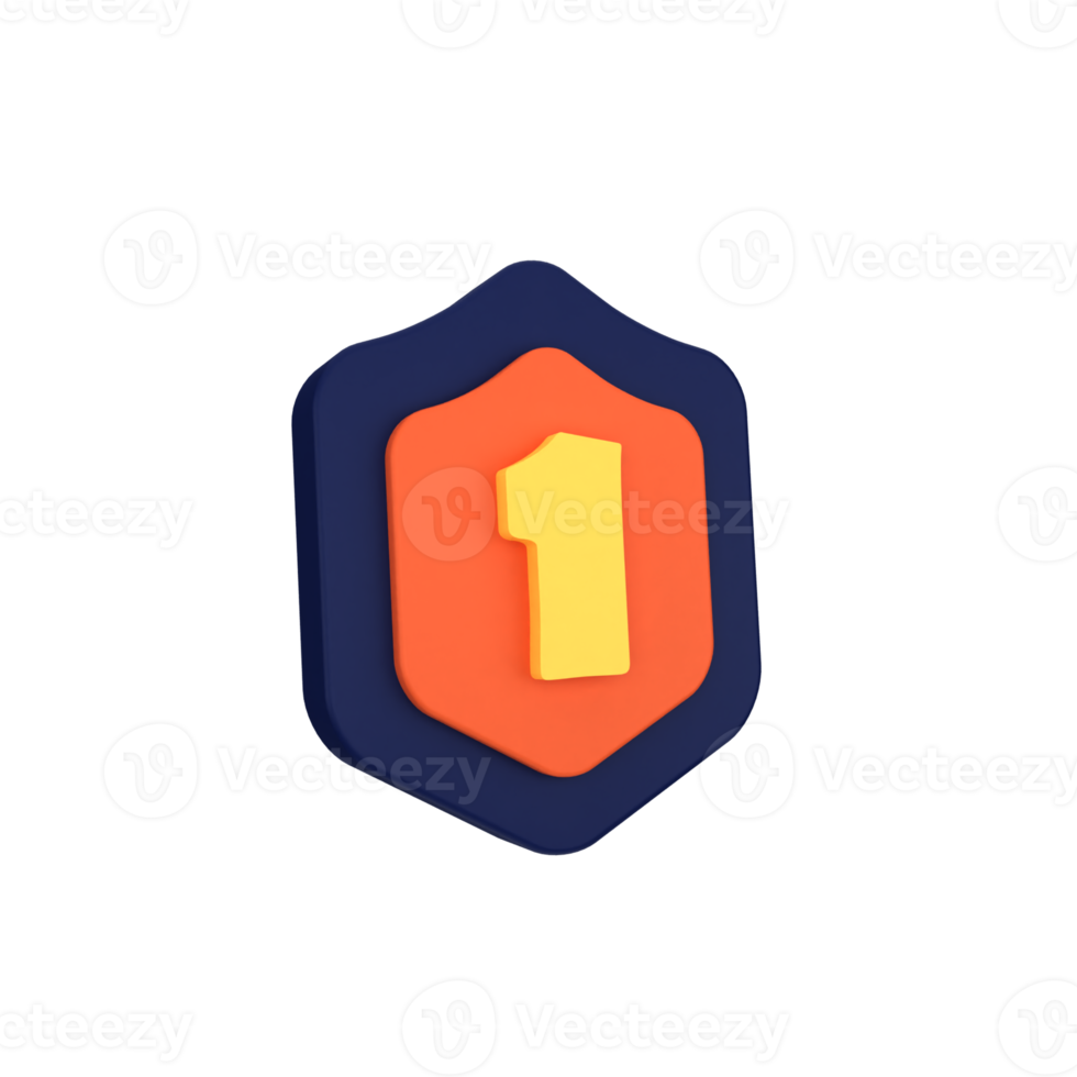 A shield with the number one on it png