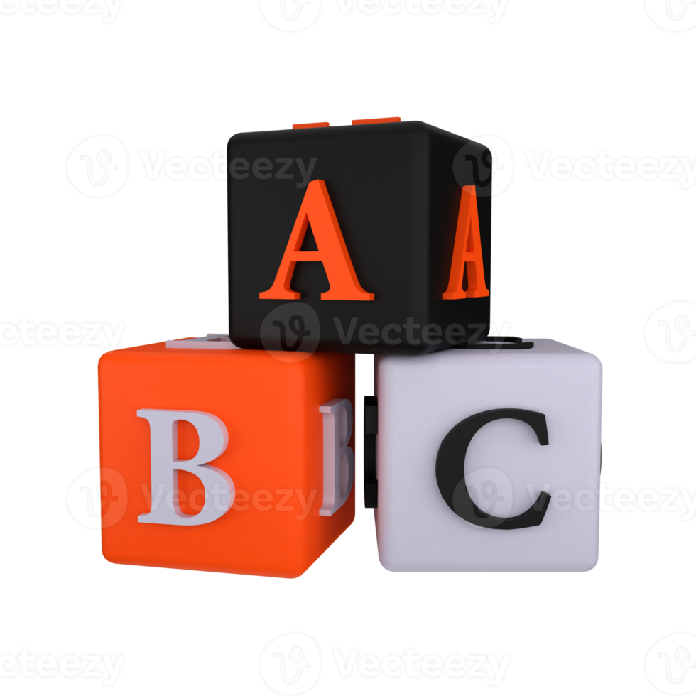 alphabet cube 3d icon png