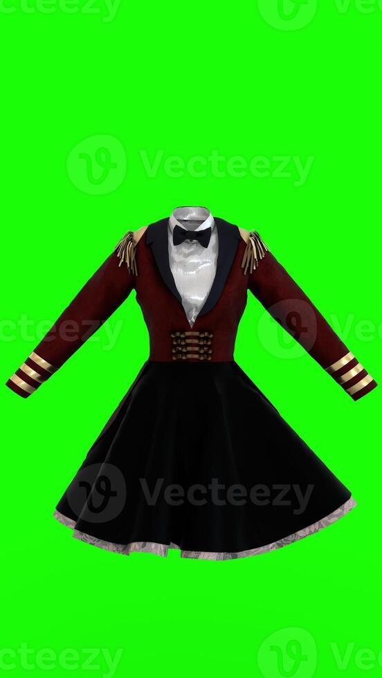 ringmaster dress with green background 2 photo