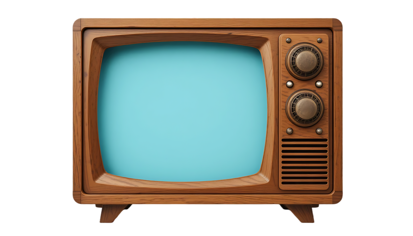Vintage wooden TV box with a cut out screen frame perfect for retro decor artistic displays and nostalgic interior design inspiration png