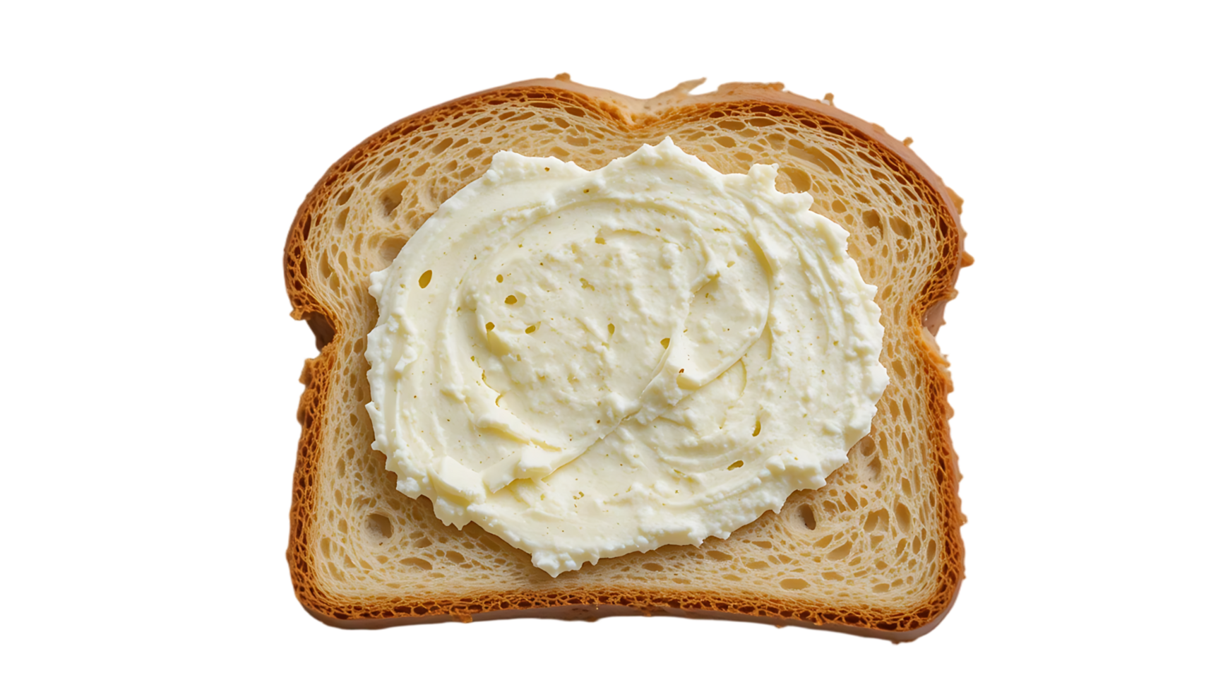 Slice of bread with cream cheese png