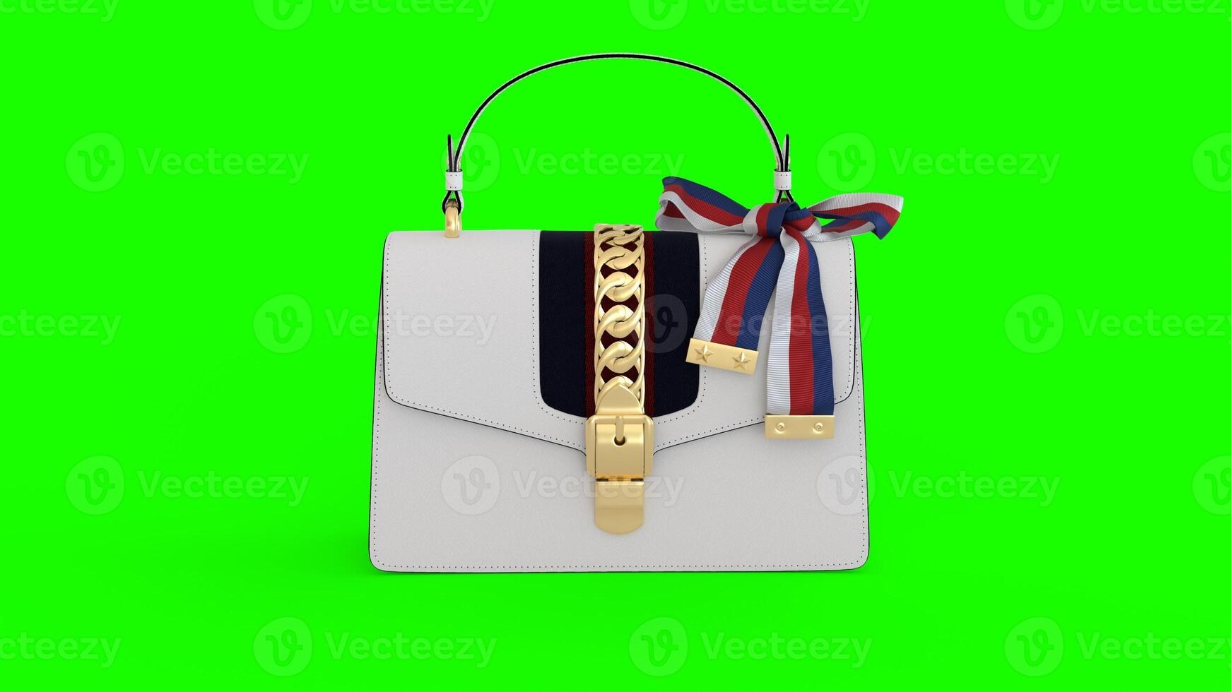 stylish white ladies purse with green background 57 photo