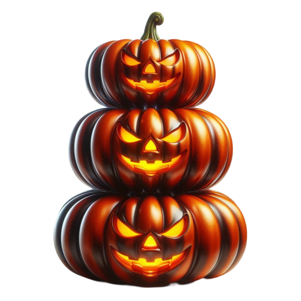 Stacked Jack-O'-Lantern Pumpkins png