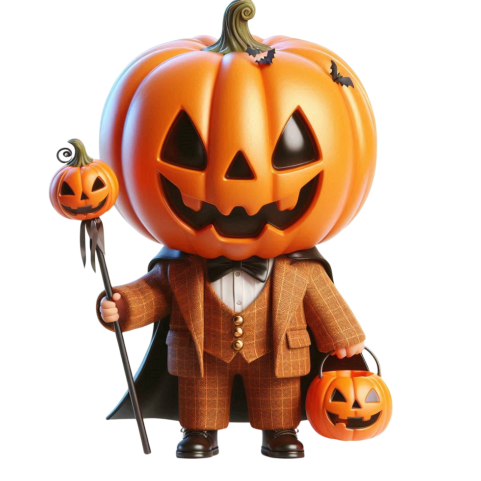 Gentleman Pumpkin in Vintage Suit png