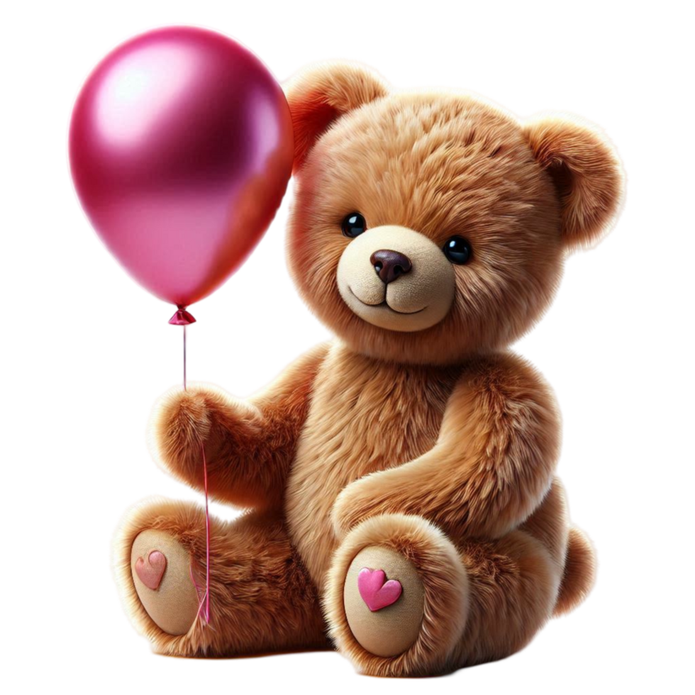 Teddy Bear with Heart Balloon png
