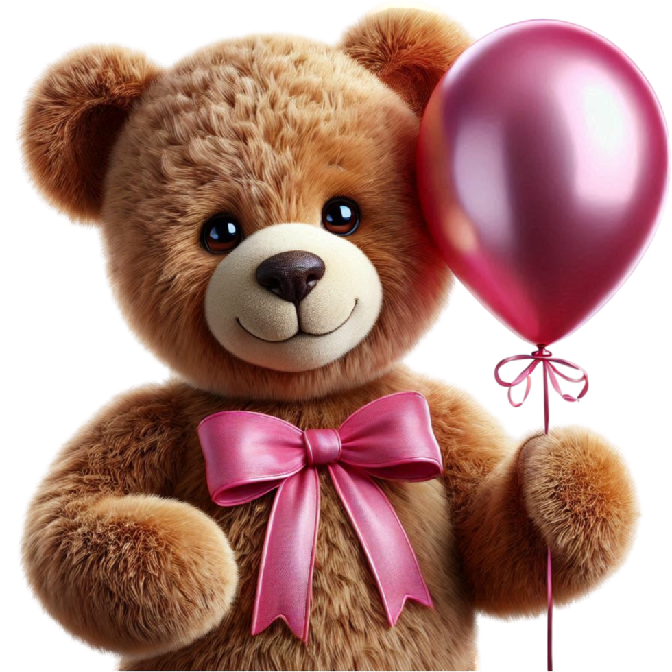 Cute Teddy Bear with Balloon png