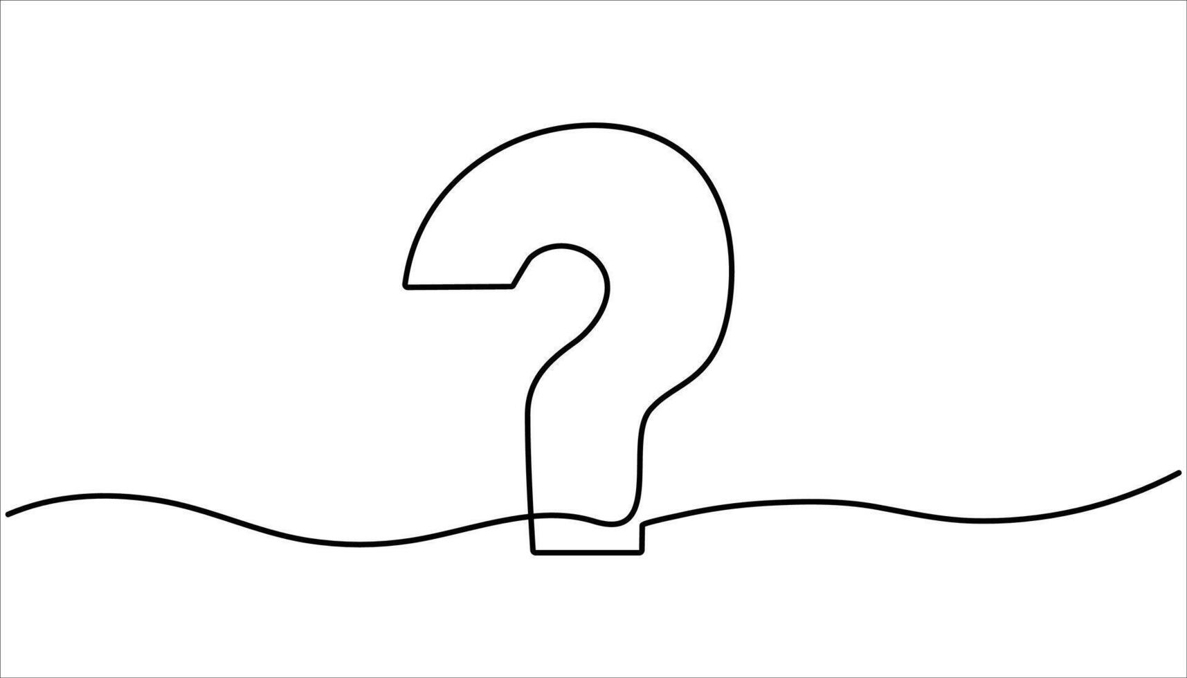 question mark continuous one line drawing. Question mark linear background. vector