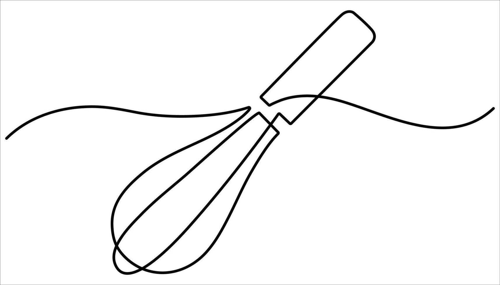 Balloon Whisk continuous one line drawing. Kitchen tools continuous one line illustration vector