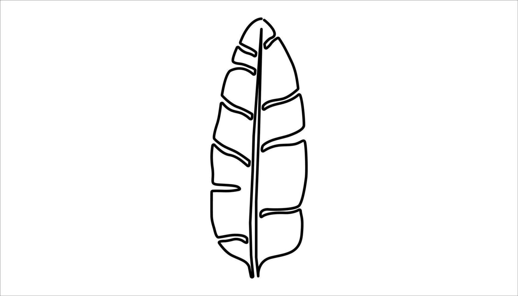 Banana leaf continuous one line drawing. Tropical leaf concept line art. One line drawing illustration of banana leaf vector