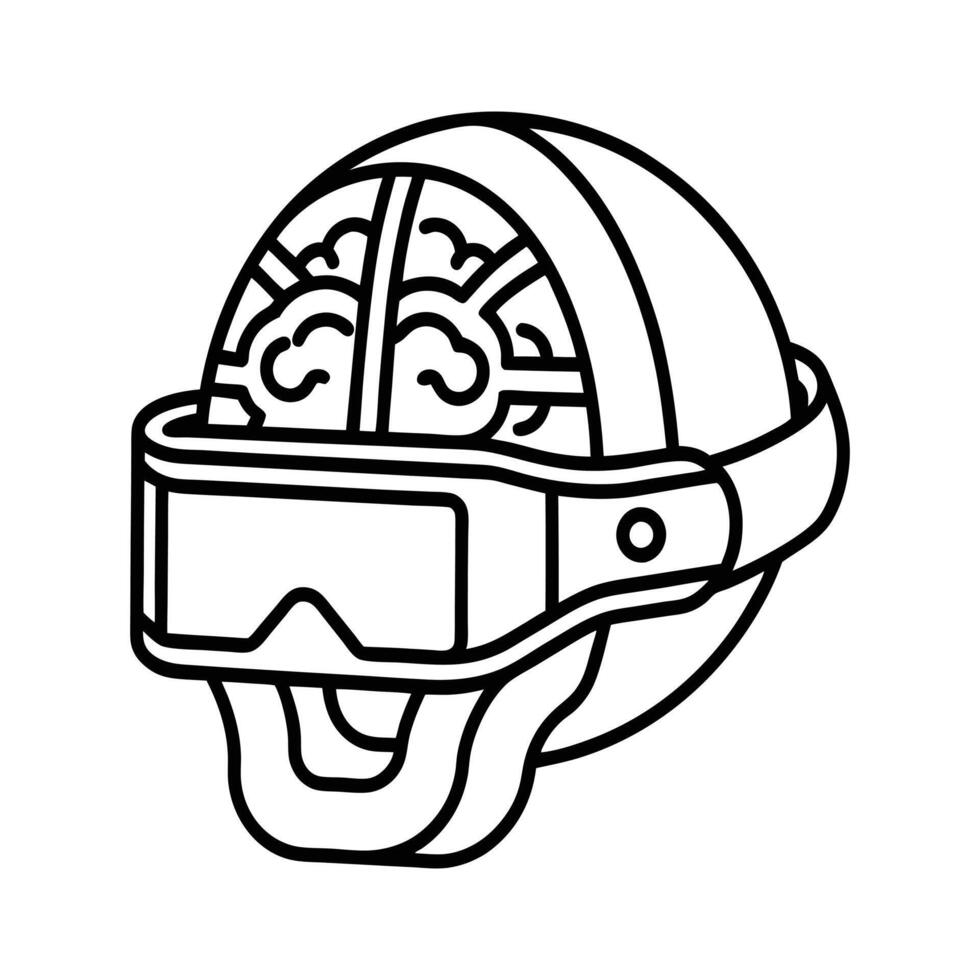 hat and helmet with brain vector