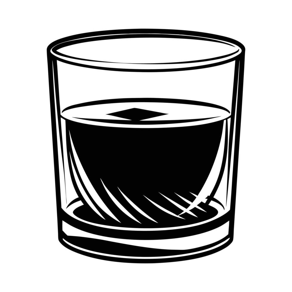 whiskey glass silhouette vector