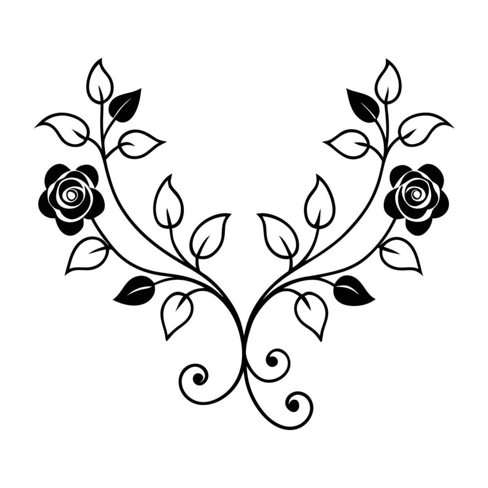 intricate floral filigree with gold roses and deli vector