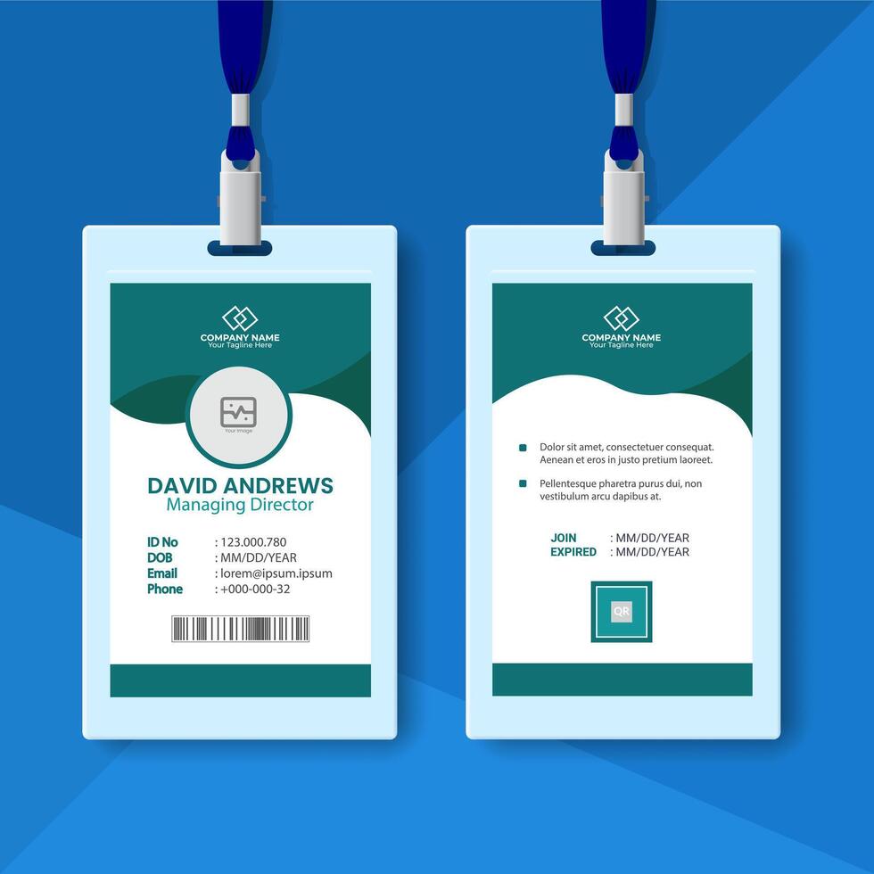 Corporate ID Card Format Template vector