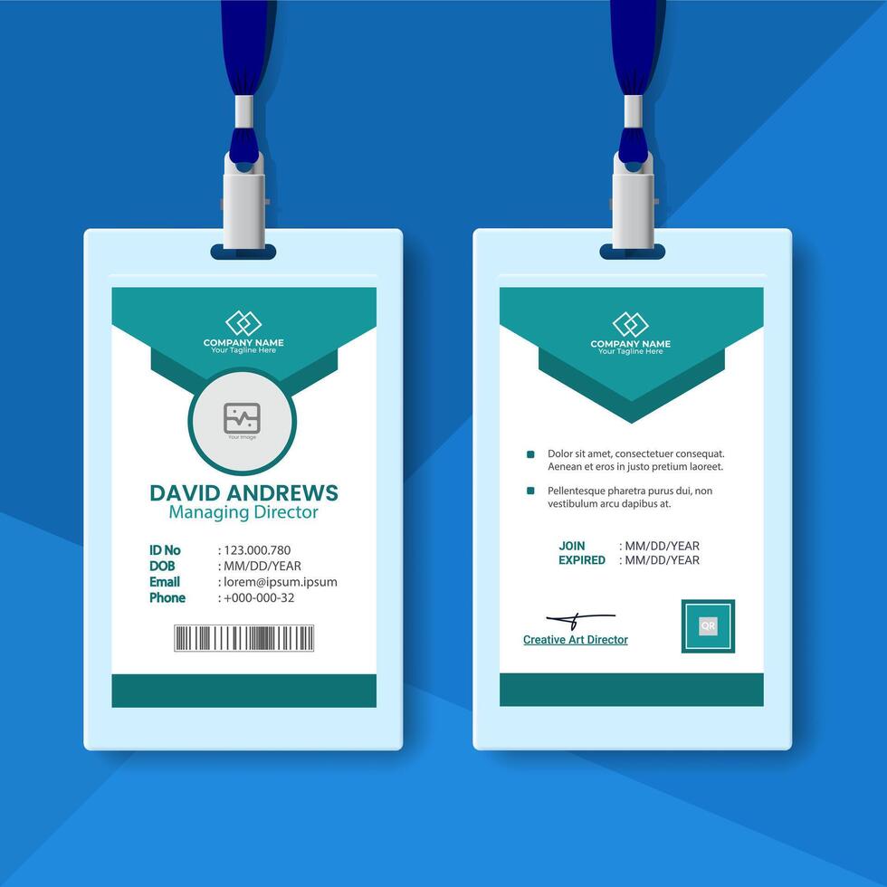 Abstract business id card template design vector