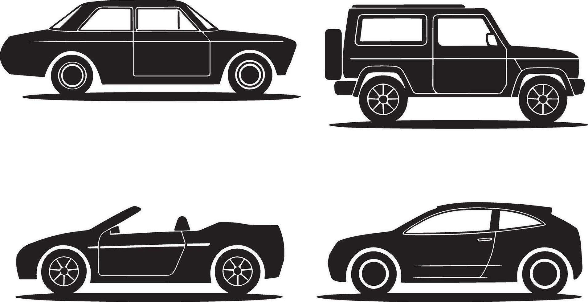 Premium four car bundle icon design. vector