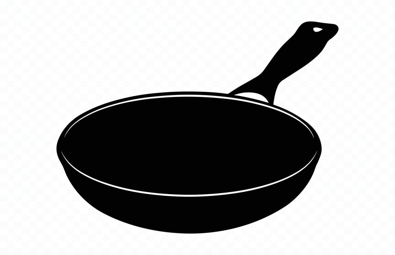 A Frying Pan Black Silhouette isolated on white background vector