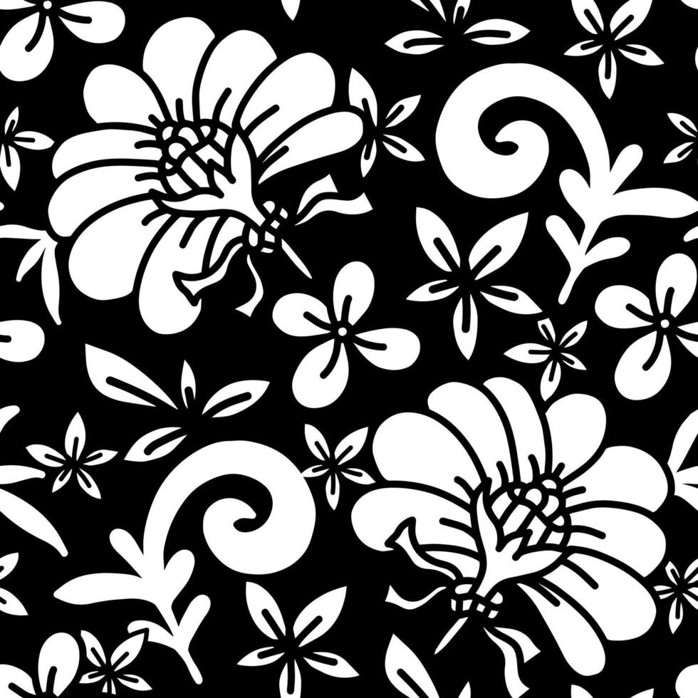 beautiful black and white seamless pattern in chrysanthemums. background for design for greeting card and invitation of the wedding, wallpapers, or fabric designs vector