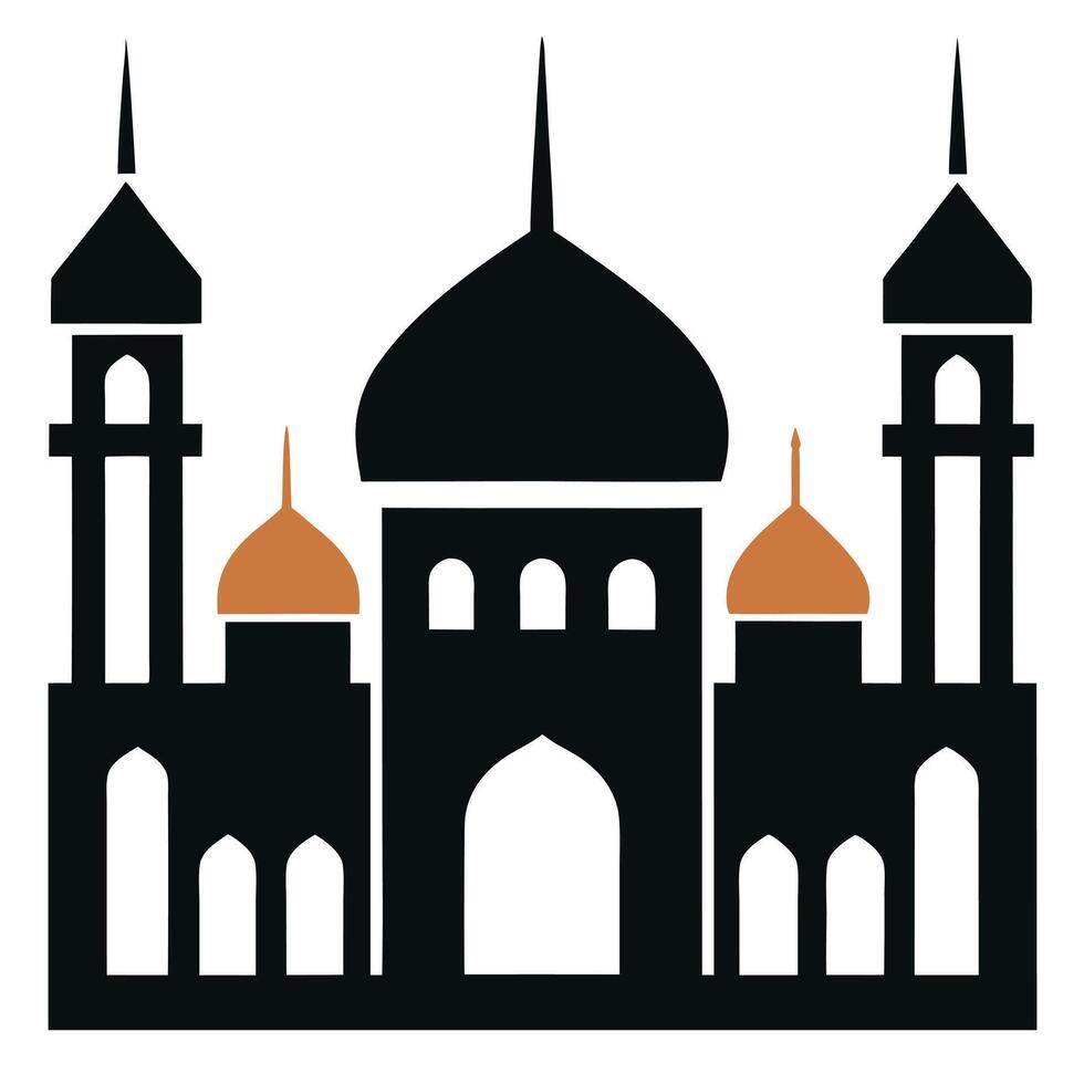 Creative collection of a Black mosque silhouette design vector