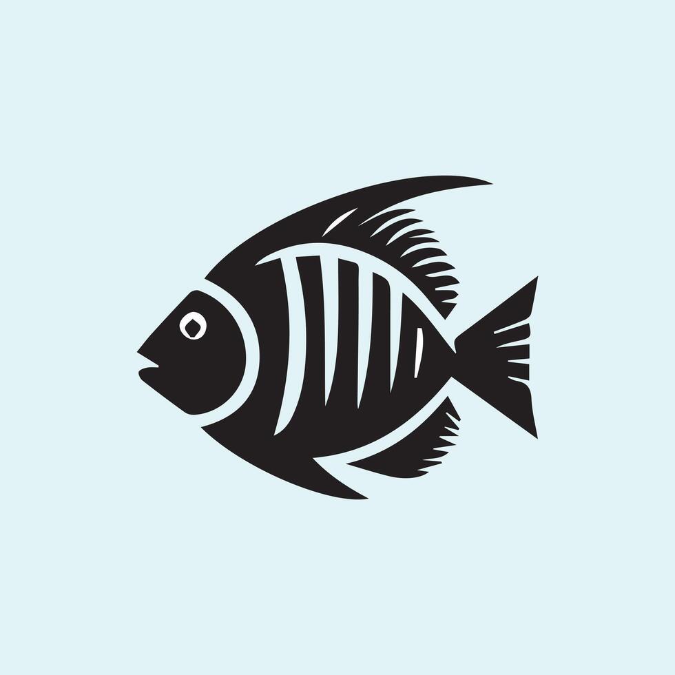 Creative fish silhouette design vector