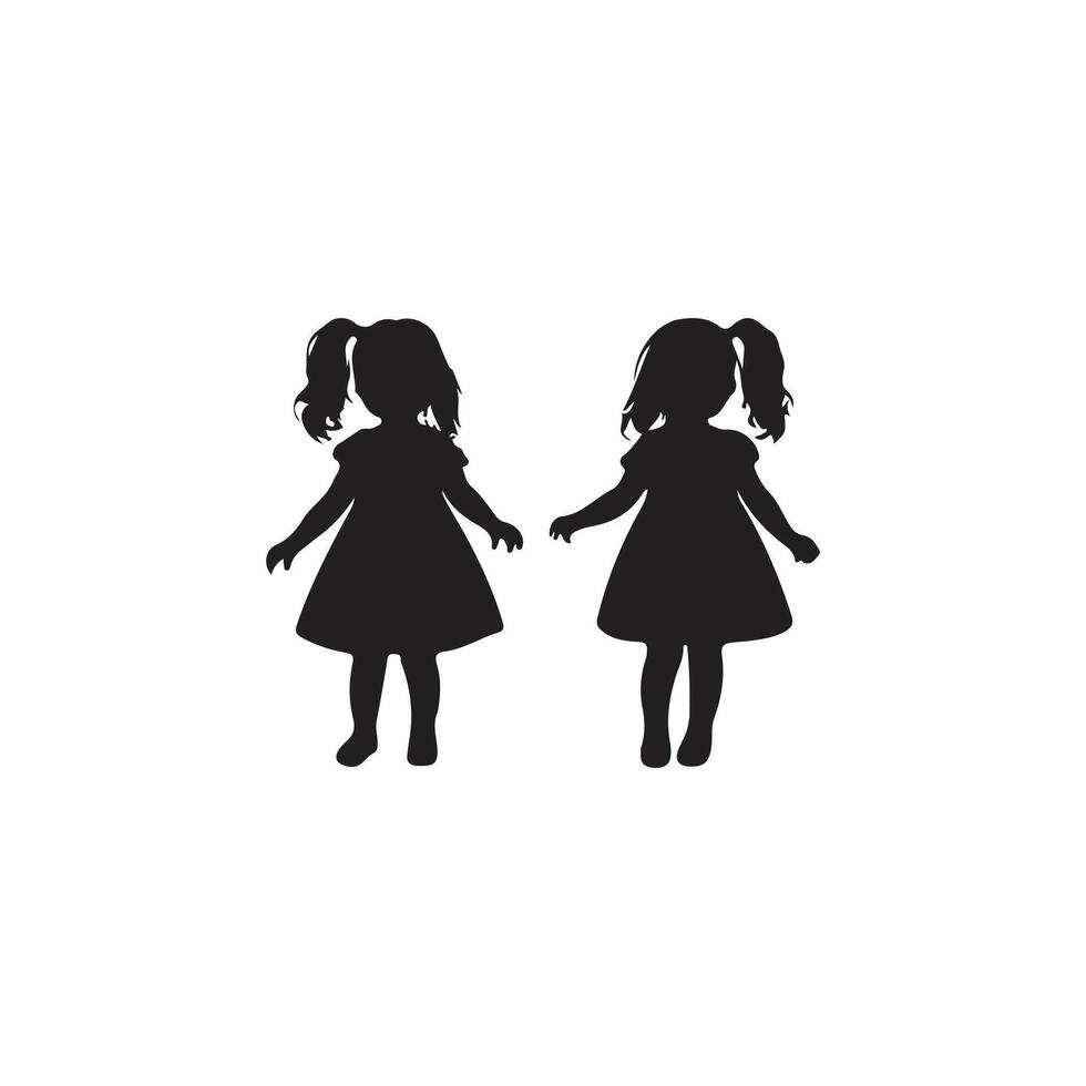 Creative cute baby's walking silhouette design vector